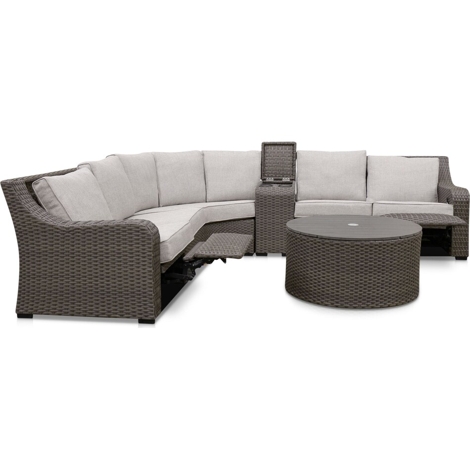 shoreline gray outdoor sectional set   