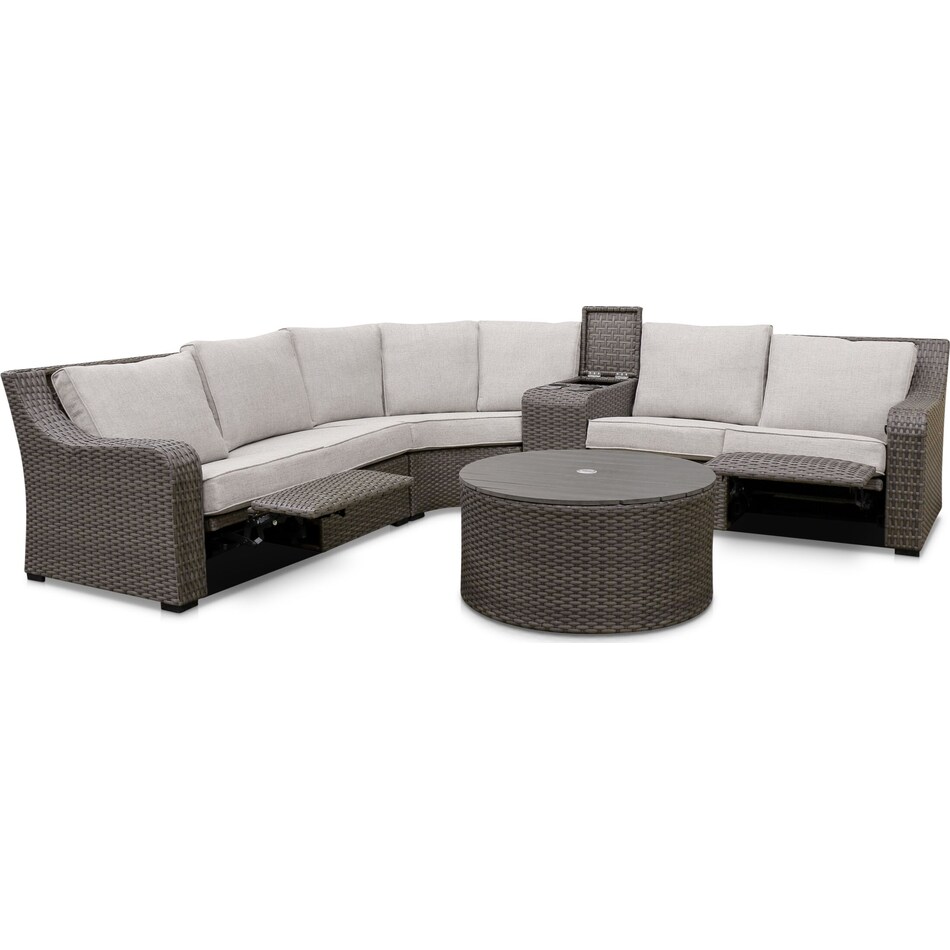 shoreline gray outdoor sectional set   