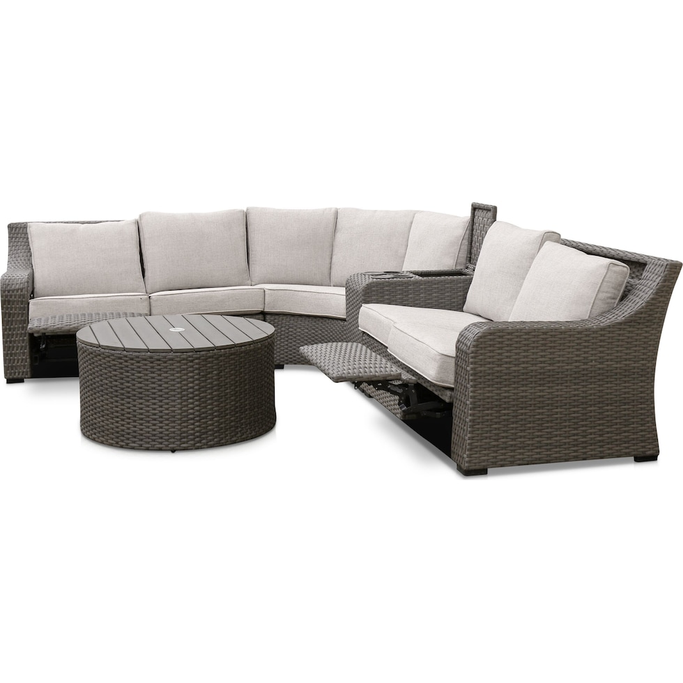 shoreline gray outdoor sectional set   