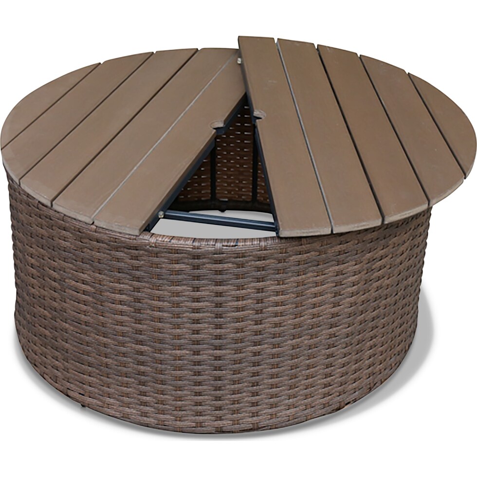 shoreline pecan outdoor coffee table   