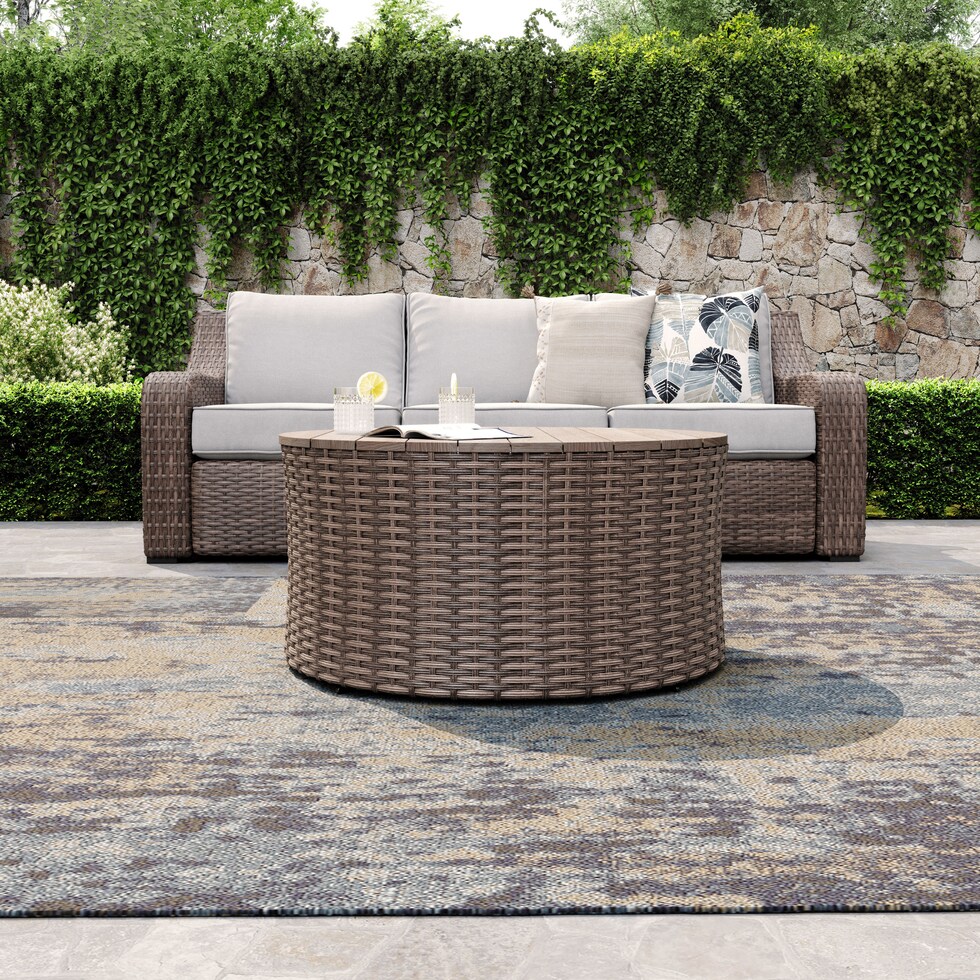 shoreline pecan outdoor coffee table   