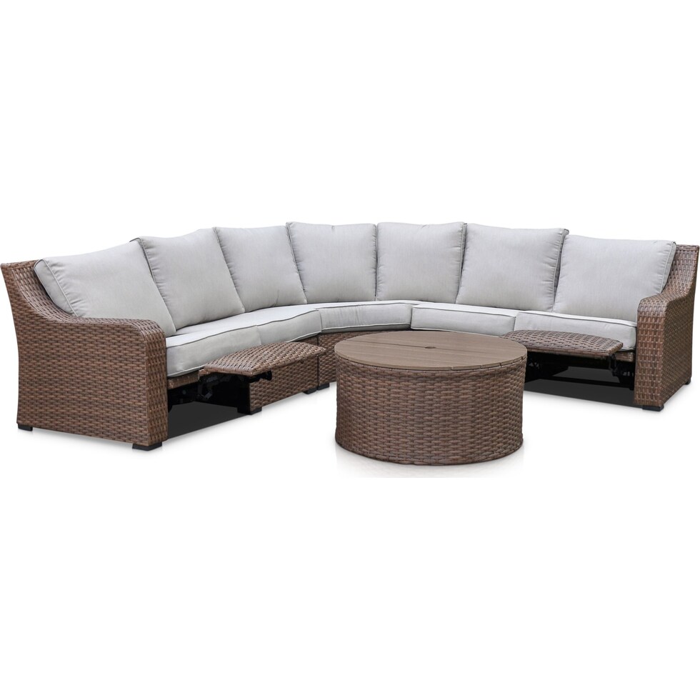 shoreline pecan outdoor sectional set   