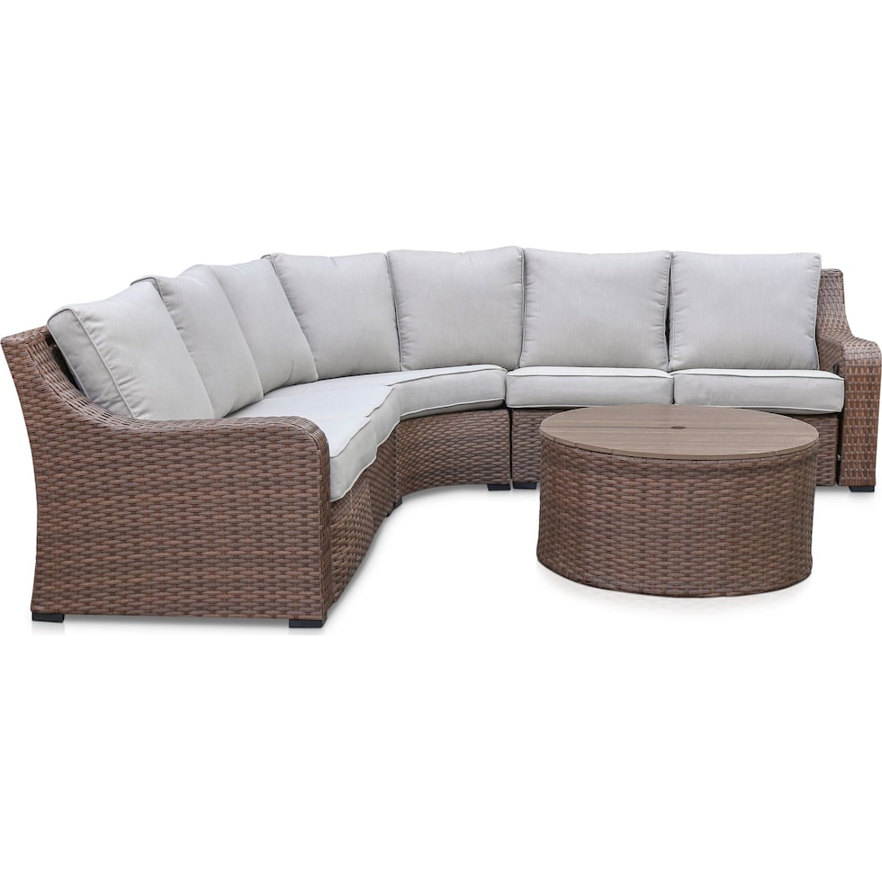 shoreline pecan outdoor sectional set   