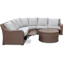 shoreline pecan outdoor sectional set   