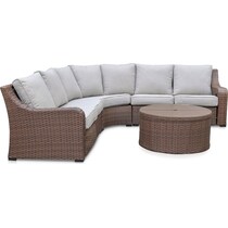 shoreline pecan outdoor sectional set   