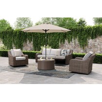 shoreline pecan outdoor sofa set   