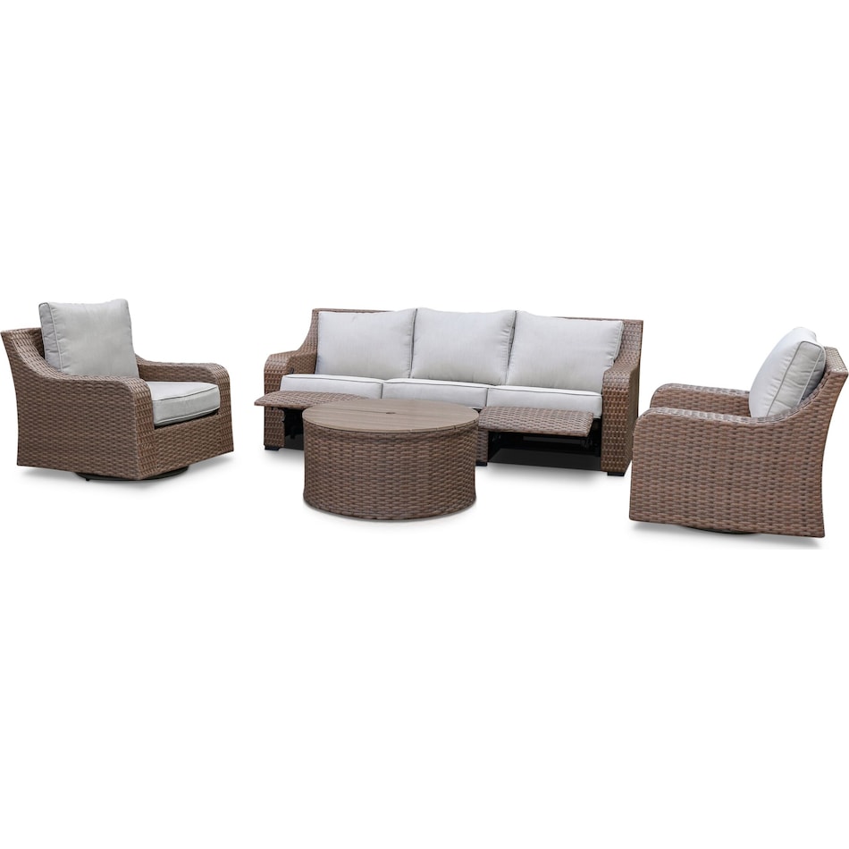 shoreline pecan outdoor sofa set   