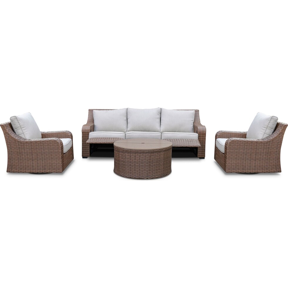 shoreline pecan outdoor sofa set   