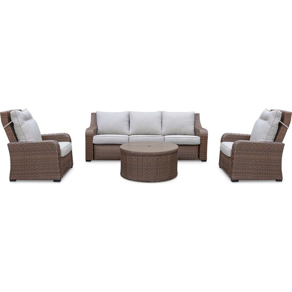 shoreline pecan outdoor sofa set   