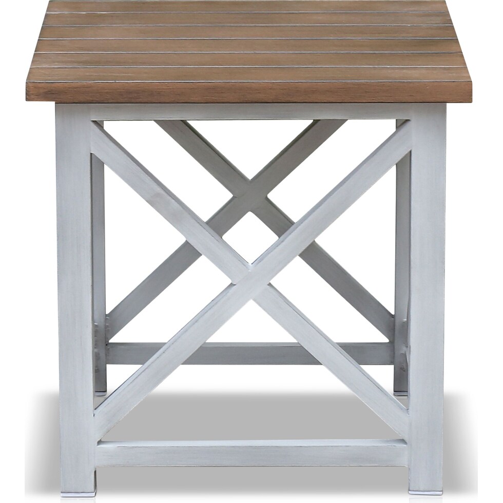 shoreline pecan white outdoor end table   
