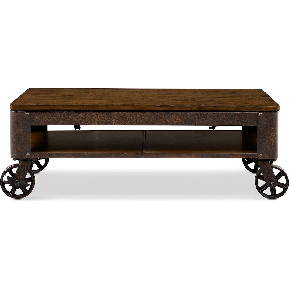 shortline distressed pine lift top coffee table   