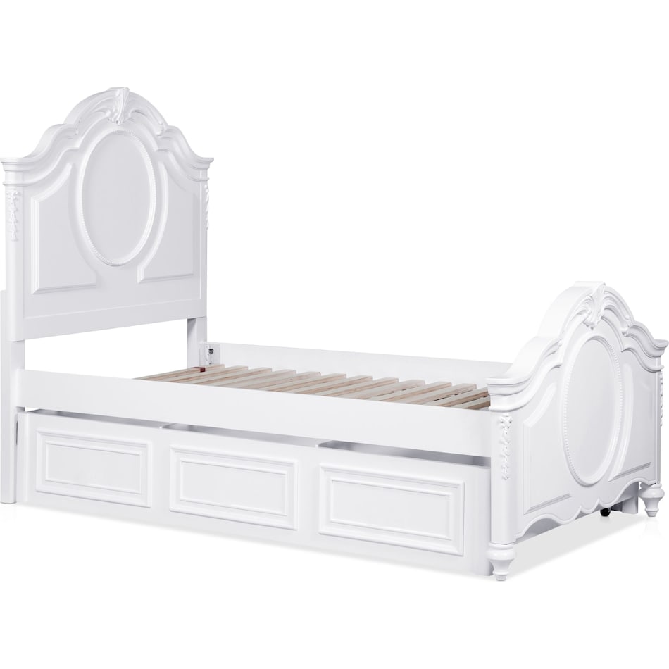 shyla white twin bed with storage   