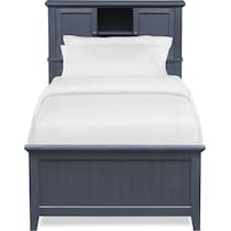 sidney blue full bookcase bed   