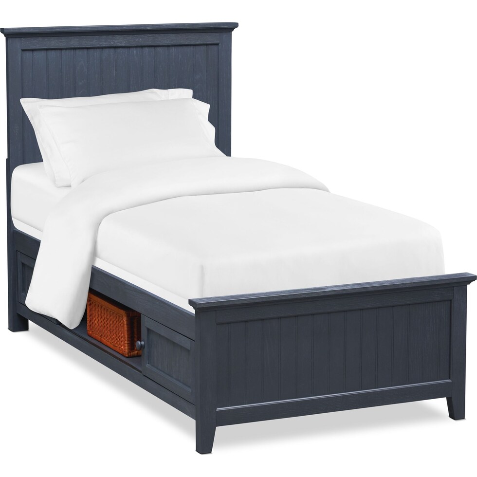 sidney blue twin bed with storage   