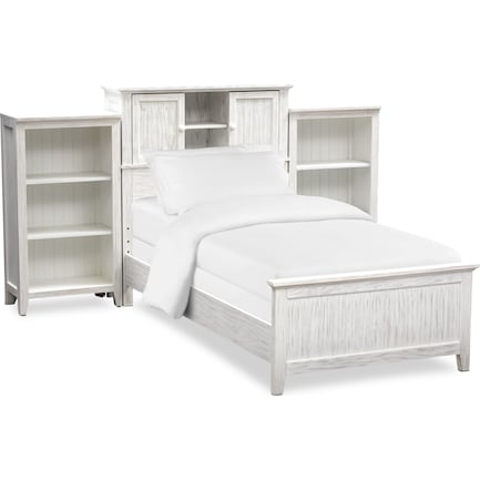 Sidney Twin Bookcase Bed and 2 Bookcases - White