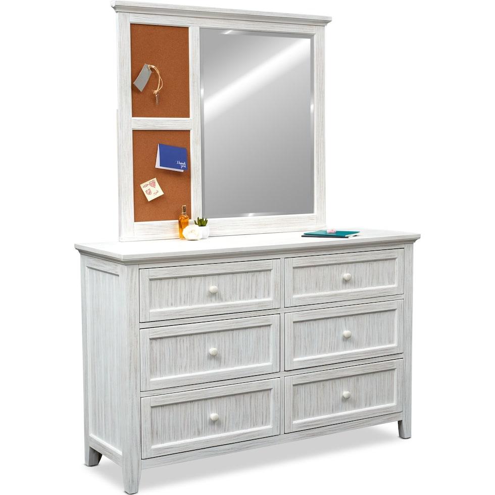sidney white dresser & mirror   