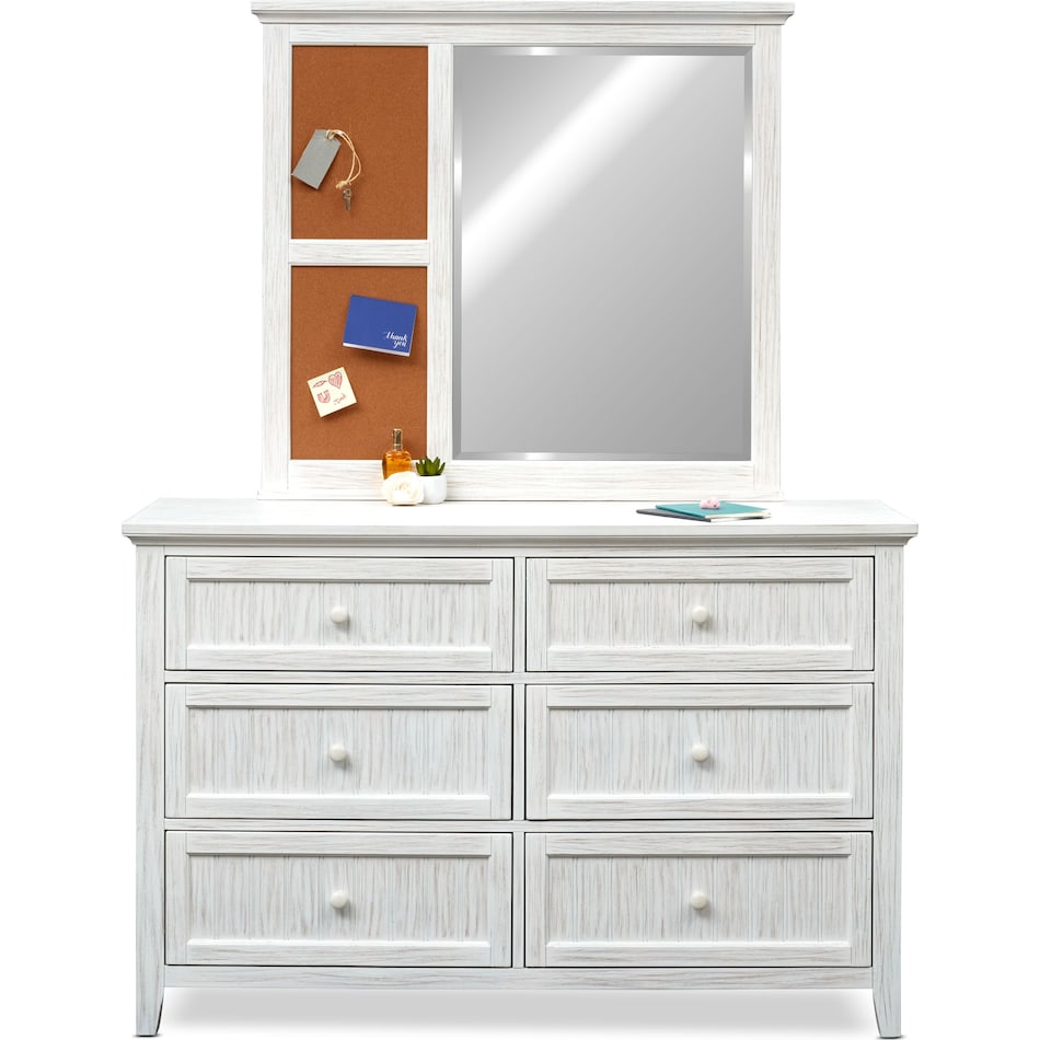 sidney white dresser & mirror   