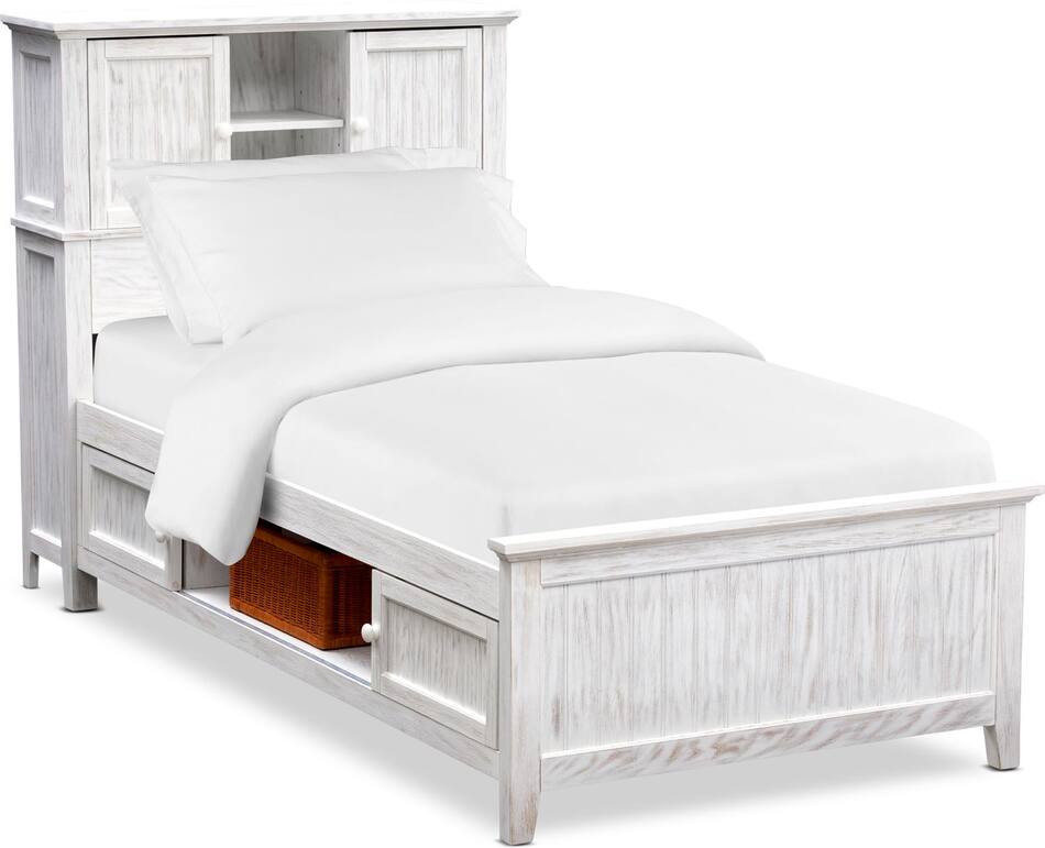 Sidney Full Bookcase Storage Bed White American Signature Furniture