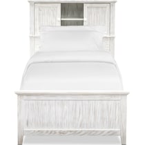 sidney white full bookcase bed w storage   