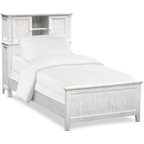 sidney white full bookcase bed   