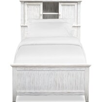 sidney white full bookcase bed   