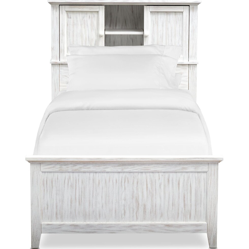 sidney white full bookcase bed   