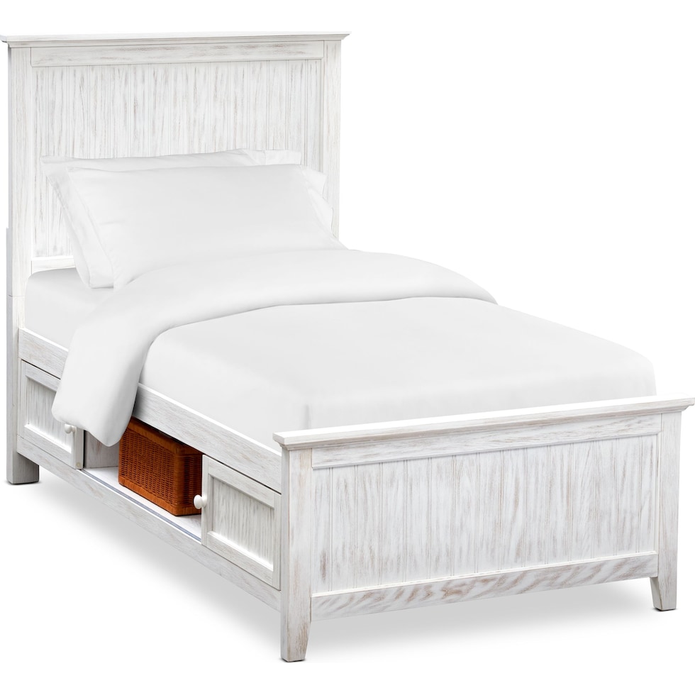 sidney white twin bed with storage   