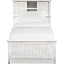 sidney white twin bookcase bed w storage   