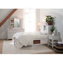 sidney white twin bookcase bed w storage   