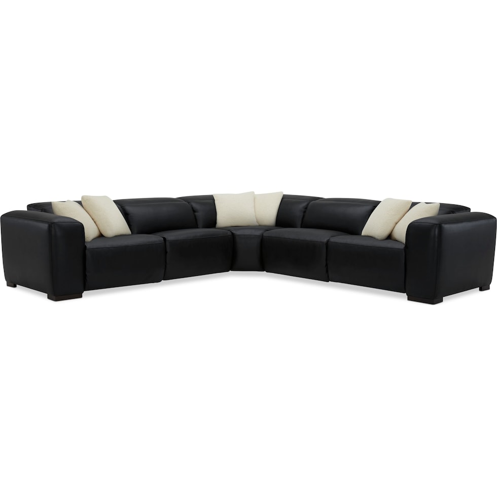 sierra black  pc power reclining sectional   