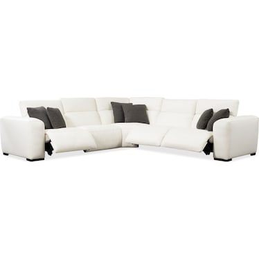 Sierra 5-Piece Dual-Power Reclining Sectional - White