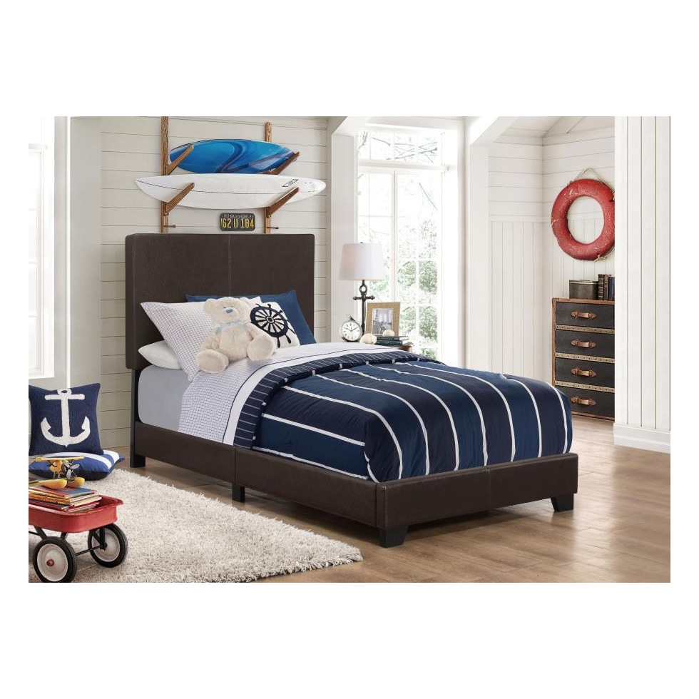 silva dark brown twin bed   