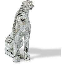 silver panther silver sculpture   