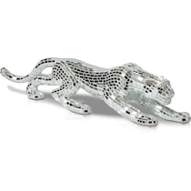 silver panther silver wall art   