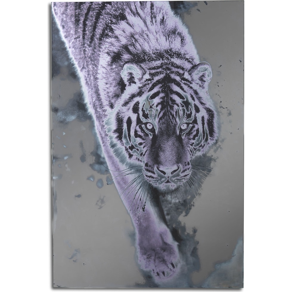 silver tiger gray wall art   