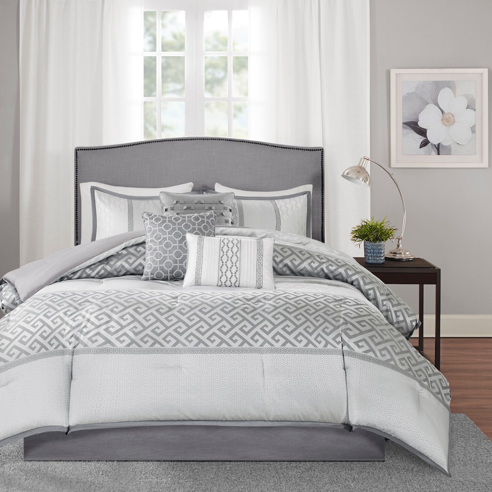 simon gray california king bedding set   