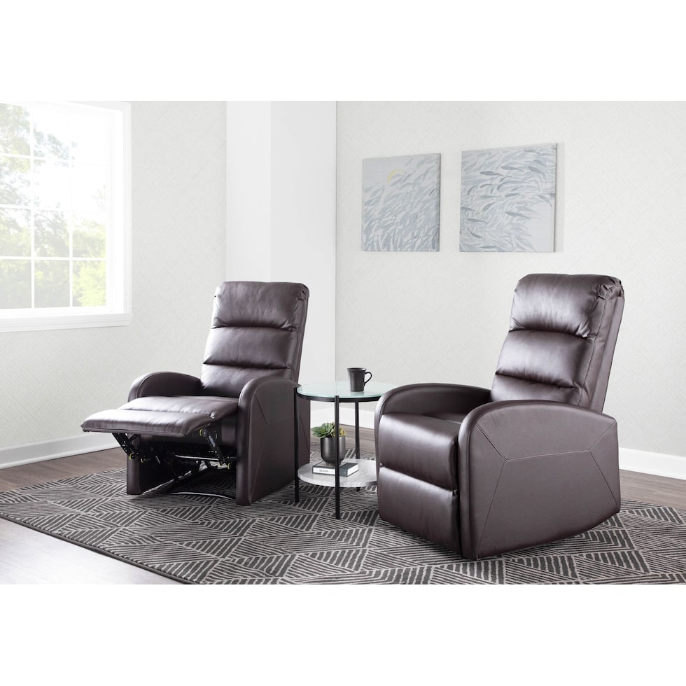 simone dark brown recliner   
