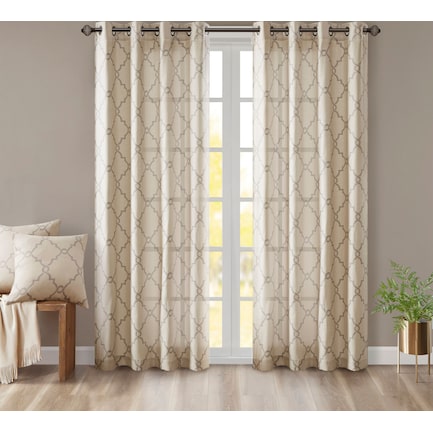 Sinclair 108" Curtain Panel - Beige
