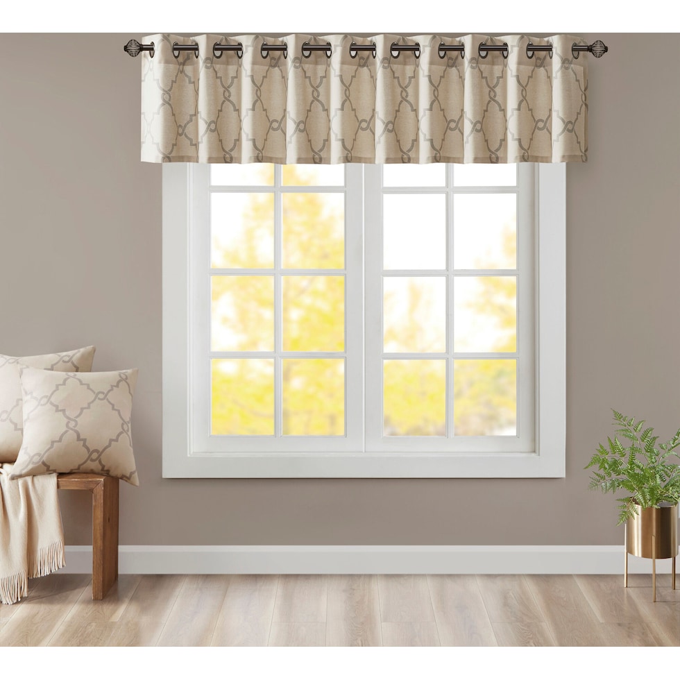 sinclair light brown window valence   