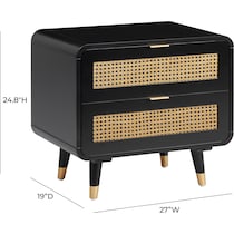 sirona black nightstand   