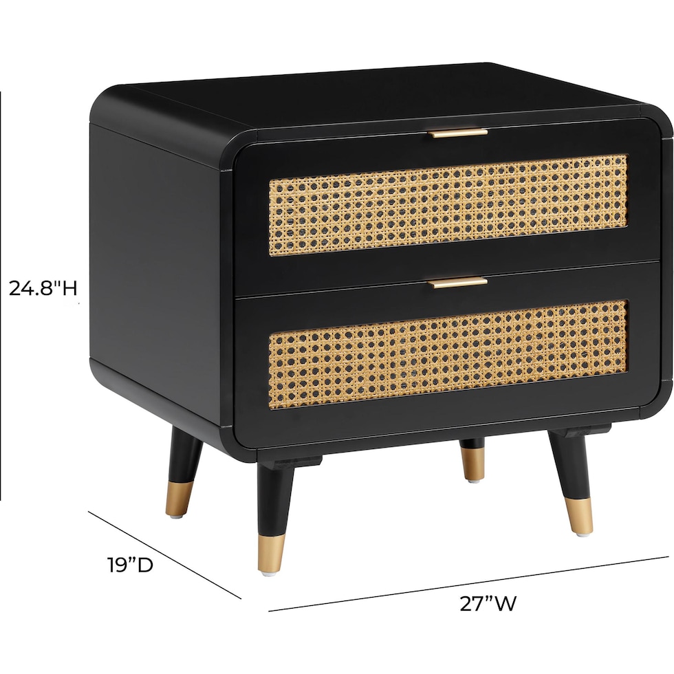 sirona black nightstand   