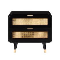 sirona black nightstand   