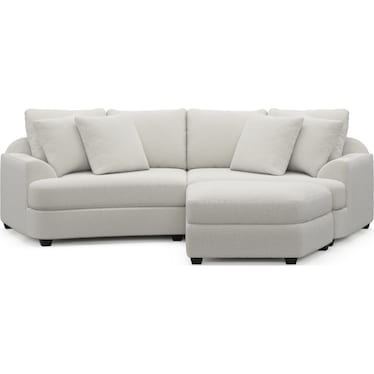 Skylar 3-Piece Sectional with Right-Facing Ottoman - Texel Gray