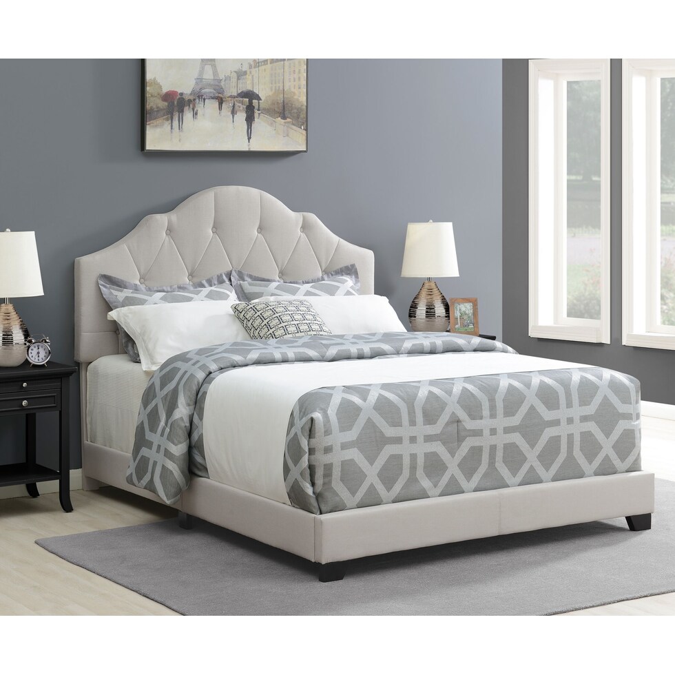 skylar gray queen upholstered bed   