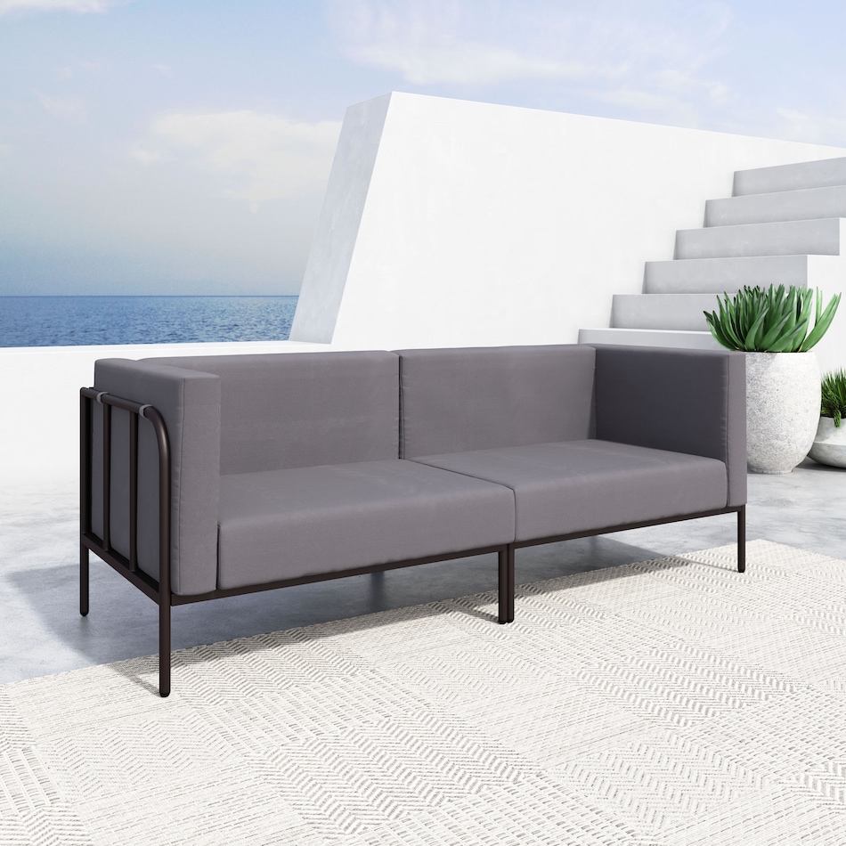 skyline dark brown outdoor sofa   