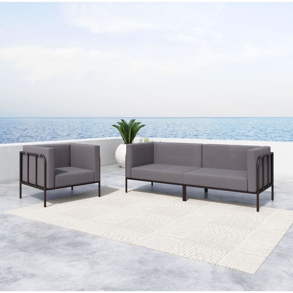 skyline dark brown outdoor sofa   
