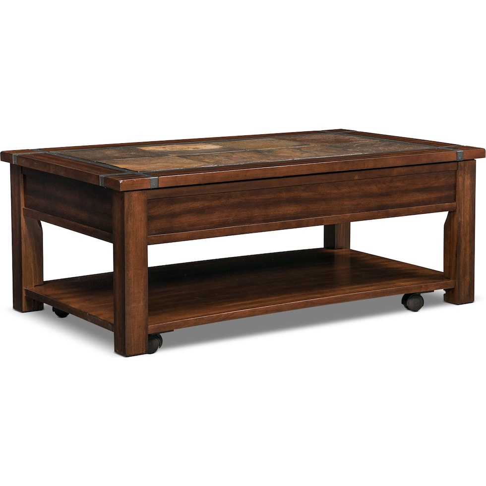 slate ridge dark brown lift top coffee table   