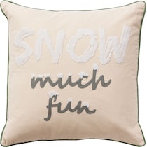 snow much fun natural accent pillow   