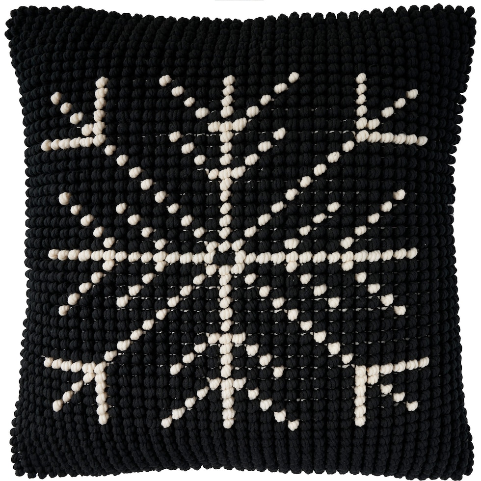 snowflake black accent pillow   