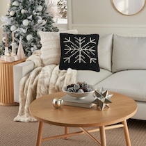 snowflake black accent pillow   